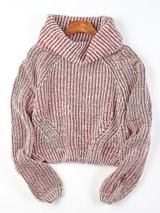 เสื้อสเวตเตอร์คอตั้งทรงหลวมสไตล์ย้อนยุคสำหรับผู้หญิง แขนยาว ปกโปโล ชั้นใน ถัก ฤดูใบไม้ร่วง/ฤดูหนาว เสื้อตัวบนสีพื้น