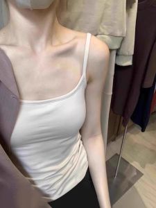 Áo Ngực Dây Lưng Kiểu Mỹ Dành Cho Nữ Áo Ngực Lót Cotton Pha Trộn Thời Trang Công Sở Mùa Hè 2024 Áo Ngực Dây Lưng Ngắn Màu Trơn