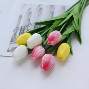 Artificial Tulips Home Decoration Table Centerpiece Fake Flowers Eternal Floral Arrangement for Living Room Desktop