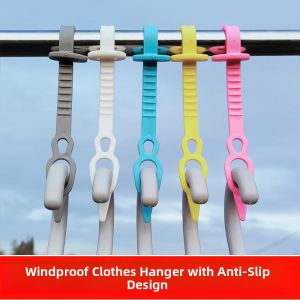 MONLEYTA | Long Clothes Drying Rack Clips Anti-Slip Clothes Hanger Windproof Lock Buckle Laundry Line Holder Extended Arm Plastic Coat Hangers