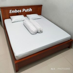 SPREI PUTIH POLOS HOTEL 180x200 dan 160x200 SPREI EMBOS