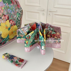 Chic Morris Retro Good-looking Oil Painting Umbrella Women's Dual-Use Fancy Sun Protection Umbrella