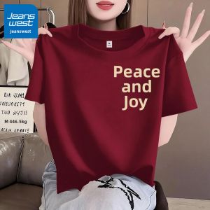Jeanswest | Zodiac Red Cotton Womens T-shirt New Style