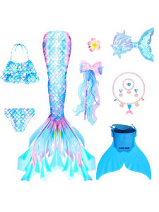 Mermaid Tail Princess Skirt Bikini Set
