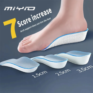 MIYIO 3.5CM Invisible Height Increasing Insole Orthopedic Arch Support Insole Soft Elastic Light Weight for Men Women Shoes Pads