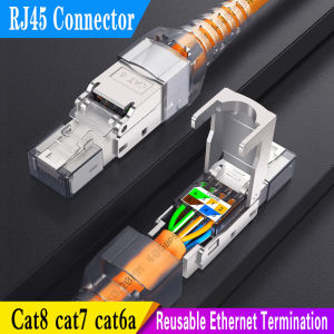 Vention | CAT8 STP RJ45 Connector CAT7 CAT6A Reusable Ethernet Termination modular Plug Shielded Modular Zinc alloy Field Termination Plug