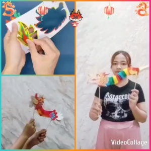 (1PCS) DIY HIASAN BARONGSAI NAGA TARIK IMPORT PREMIUM / ORNAMEN NAGA IMLEK CNY SINCIA / TOPPER NAGA / NAGA KERTAS FESTIVAL VAP GO MEH / EDUKASI NAGA MAINAN ANAK MID AUTUMN / PAPER CRAFT CHINESE DRAGON / NKK6915