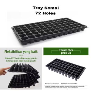 POT Tray Semai Luxury Premium untuk penyemaian  segala jenis bibit (72 Holes/lubang)