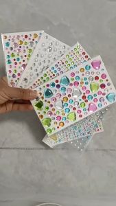Diy Stiker kristal manik-manik 3D cantik  / stiker manik yang bisa tempel di muka hp dan lainnya / souvenir kecantikan