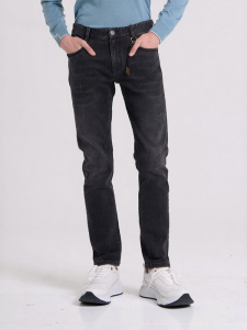 Men Slim Fit Deep Gray Jean with Lion Silhouette Pockets Fall/Winter New Design