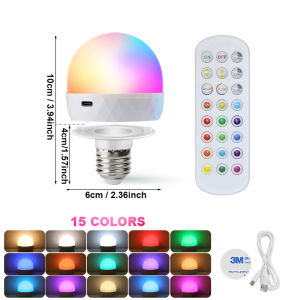 Rechargeable LED Light Bulb E27 USB 5V Magnetic attraction RC Dimmable Camping Equipment Party For home LED Lamp Room Ampoules
