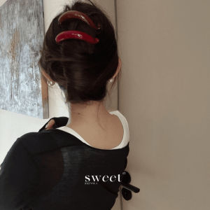 แองโกลาสีแดง หลากหลาย กล้วย กิ๊บติดผม ผู้หญิง ด้านหลังศีรษะ Updo คลิปแนวนอนคงที่ เรียบหรู เครื่องประดับผมจับ