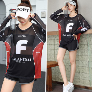Womens Fitness Yoga Sports Suit Quick Dry Running Morning Jogging Badminton Clothing plus Size Short Sleeve Shorts Set