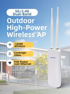 High Power Outdoor AP Dual-band Gigabit Long Range WiFi Coverage Omnidirectional MESH Interconnection POE Powered