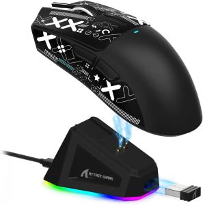 ATTACK SHARK | Chuột Chơi Game Không Dây Attack Shark X11 Superlight 59g RGB Đế Sạc Độ Phân Giải 22000 DPI Tương Thích Bluetooth/2.4G/kết Nối Có Dây