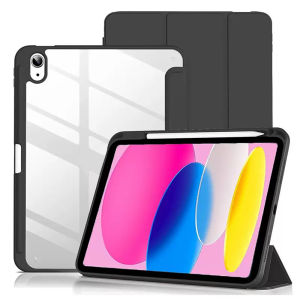 Ốp Lưng Máy Tính Bảng Bằng Acrylic Cứng Màu Trơn Cho iPad 10/9/8/7/6 Gen iPad Air Mini Có Ngăn Đựng Bút Tính Năng Tự Động Bật/tắt Màn Hình - Vỏ Bảo Vệ Giả Da
