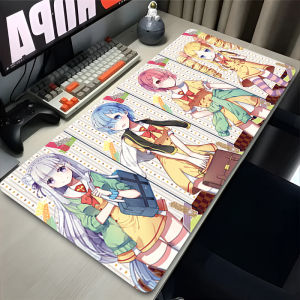 Bandai | Mouse Pad Large Anime Re Zero Available Sizes Desk Mat XXL Office Gamer Cabinet Desktop Rubber Mousepad for Game PC Keyboard Pad