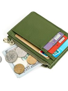 Fashionable Leather Coin Purse Womens Zipper Wallet Multi-Card Korean Style Mini Coin Bag Card Holder Elegant Simple Design