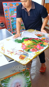 Tranh mâm ngũ quả tranh phúc lộc thọ tranh phòng thờ Tranh treo tường phòng thờ tri ân tổ tiên tráng gương TQC8
