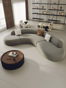 L-Shaped Corner Sofa Artistic Style Velvet Fabric for Beauty Salon Hotel Lobby Office Business Rest Area Reception Visitors Area