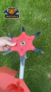 เครื่องตัดหญ้า ใบมีดดาวกระจายหกแฉกสีแดง รุ่น 188080 หลบหิน ทุกรุ่น เหล็กทนทาน