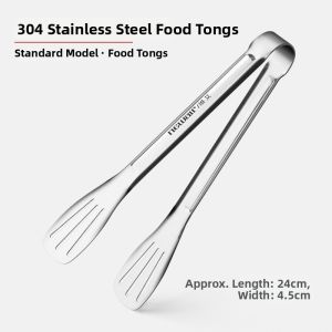 Stainless Steel Food Tongs for Grilling and Steaks