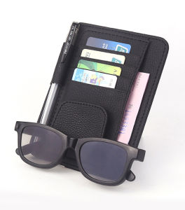 Car Glasses Clip Car Sunglasses Holder Box Car Multifunctional Sun Visor Ticket Clips Business Card Card Holder Buggy Bag