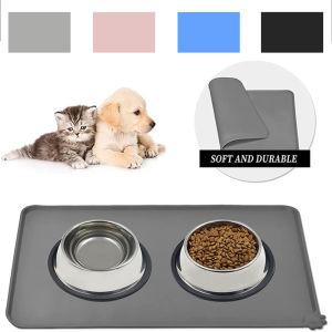 Silicone Pet Feeding Mat Pet Food Plate Mat Waterproof Dog Feeding Tray Mat Easy Wash Pet Supplies