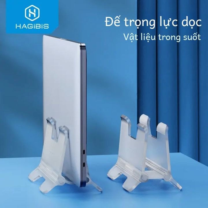 Hagibis Dọc Bàn Để Laptop MacBook Pro Air Trong Suốt Để Bàn Trọng Lực Giá Đỡ Laptop Hỗ Trợ Cho Bề Mặt Sách Máy Tính Bảng
