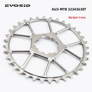 EVOSID MTB Chainring 3mm Offset Hợp Kim Nhôm 32T/34/36T/38T Chainwheel Cho Xe Đạp Leo Núi Gắn Trực Tiếp Tốc Độ 10/11