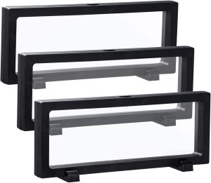 3pcs Black 3D Floating Frame 230x90x20mm Display Stand 3D Jewelry Display Box Bottom Seat