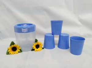 Teko Plastik Set Gelas Mini Warna Cantik