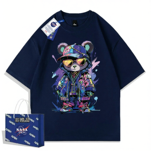 Cotton Loose Simple Print T-Shirt