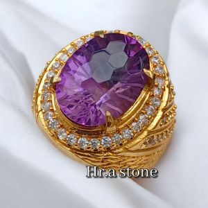 CINCIN BATU KECUBUNG AMATHYST CUSTOM MEWAH SIAP PAKAI