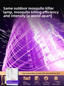 MONLEYTA | Solar Powered Electric Shock Mosquito Lamp Outdoor Garden Lawn Pest Control Fly Killer Bug Zapper Waterproof Insect Repellent