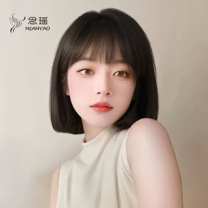 NIANYAO | Tóc Giả Búi Ngắn Cho Phụ Nữ Che Toàn Đầu Da Đầu Sinh Học Tự Nhiên Mượt Mà