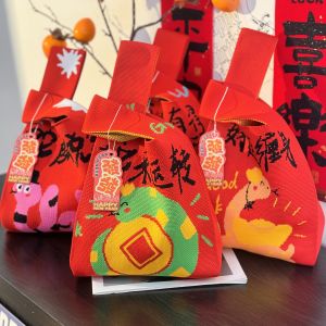 Túi Đeo Tay Dệt Kim Năm Mới Túi Xách Cầm Tay Túi Quà Tặng Túi Xách Túi Xách Mềm Mại Túi Xách Vuông Đứng Túi Xách Mềm Mại