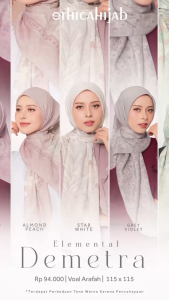 TERMURAH HIJAB VOAL BY ETHICA HIJAB ELEMENTAL DEMETRA SPESIAL KEKINIAN COCOK UNTUK FORMAL