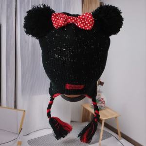 Mũ Trẻ Em Đan Lót Lông Cừu Ấm Áp Có Tai Mũ Trẻ Em Hoạt Hình Dễ Thương Có Bóng Mũ Trẻ Em Mùa Thu Đông Mới Mũ Trẻ Em Có Tai