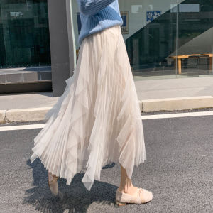 Slimming Mesh Half Skirt A-Line Silhouette Cheongsam Base Skirt Womens Hip Covering Midi Length Flared Cake Skirt Polyester Fiber