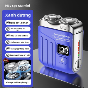 MONLEYTA | Máy tỉa lông mặt điện tử di động dành cho nam Máy cạo râu hai vòng Mini Cannon thép không gỉ chính hãng Quà tặng