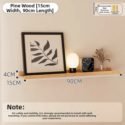 ZHUSHANXIA | Solid Wood Mid Century Style Narrow Edge Floating Shelf