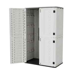 Outdoor Waterproof Storage Cabinet Garden Tool Miscellaneous Organizer Modern Simple Style Plastic Material for Everyone