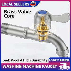 Universal G1/2 Washing Machine Water Tap Heavy Duty Stainless Steel Faucet Replacement Fast Faucet For Bathroom Laundry