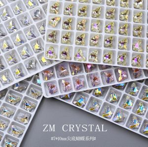 Vòng Kim Cương Hình Bướm Mới K9 7*10 Bộ Đồ Trang Trí Móng Tay Siêu Lấp Lánh DIY Phụ Kiện Trang Trí Móng Tay Hình Bướm