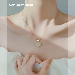 Onekiss Clouds And Happiness Lock Necklace Womens Luxury Unique Design High-End Sensation Clavicle Chain New 2025 Trendsetter