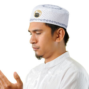 New Muslim Men Prayer Cap Hat Cotton Embroidery Leisure Saudi Arabia Islamic Hat Cap Men Headscarf Topkippot Turban Saudi Cap