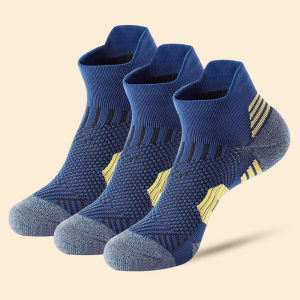 3 Pairs Professional Sports Socks Mens womens Marathon Running Socks For Man Fitness Short Socks Thick Towel Socks Outdoor