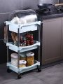 [Ready Stock + local seller]Kitchen storage rack, floor, multi-layer supplies, vegetable basket, household toys, fruit storage rack, snack storage rack. 