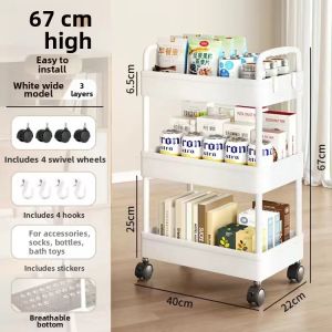 Foldable Movable No-assembly Multi-layer Storage Rack